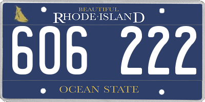 RI license plate 606222