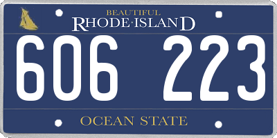 RI license plate 606223