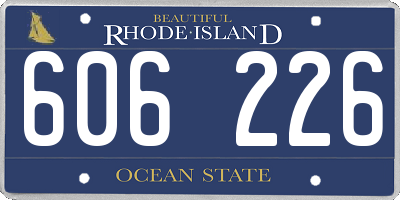 RI license plate 606226