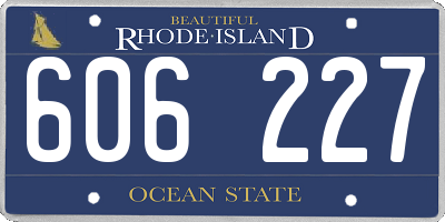 RI license plate 606227