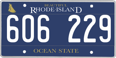 RI license plate 606229