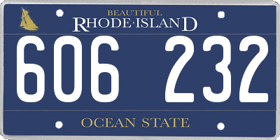 RI license plate 606232
