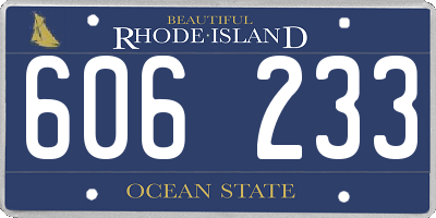 RI license plate 606233
