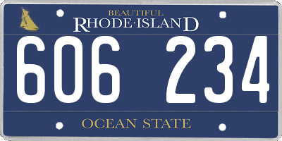 RI license plate 606234