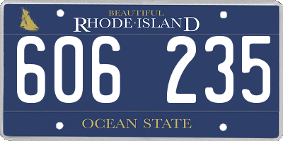 RI license plate 606235