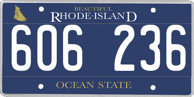 RI license plate 606236