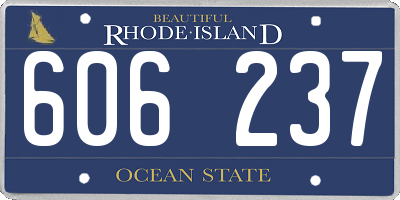 RI license plate 606237