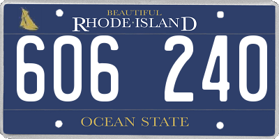 RI license plate 606240