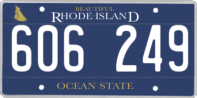 RI license plate 606249