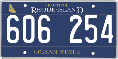 RI license plate 606254