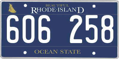 RI license plate 606258