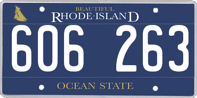 RI license plate 606263