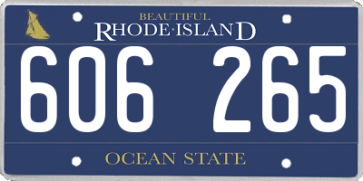 RI license plate 606265