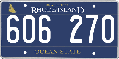 RI license plate 606270