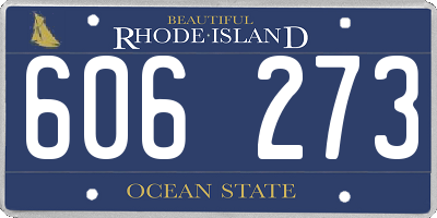 RI license plate 606273