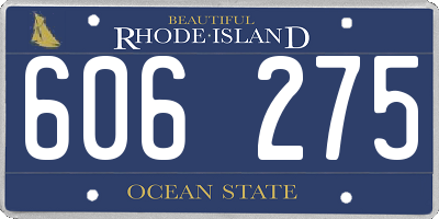 RI license plate 606275