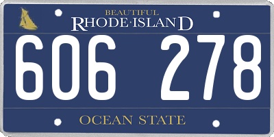 RI license plate 606278