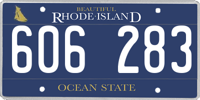 RI license plate 606283