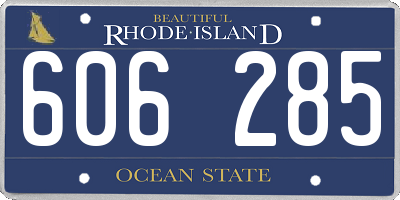 RI license plate 606285