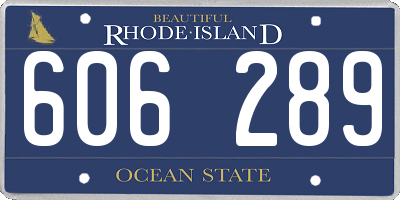 RI license plate 606289