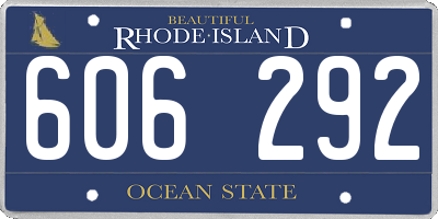 RI license plate 606292