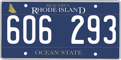 RI license plate 606293