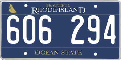 RI license plate 606294