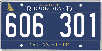 RI license plate 606301