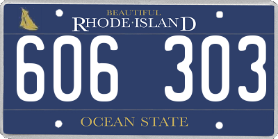 RI license plate 606303
