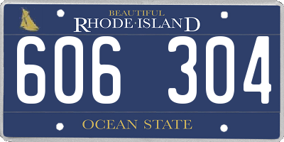 RI license plate 606304