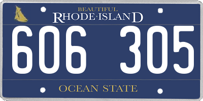 RI license plate 606305