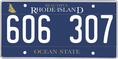 RI license plate 606307