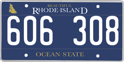 RI license plate 606308
