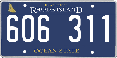 RI license plate 606311