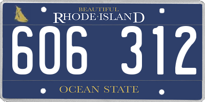 RI license plate 606312