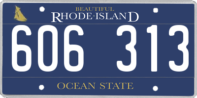 RI license plate 606313