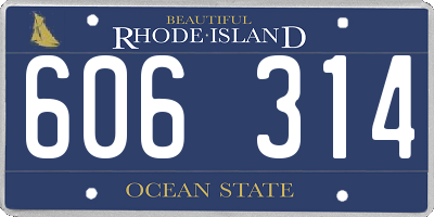 RI license plate 606314