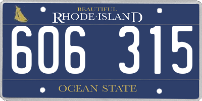 RI license plate 606315