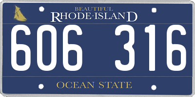 RI license plate 606316