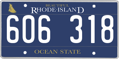 RI license plate 606318