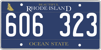 RI license plate 606323