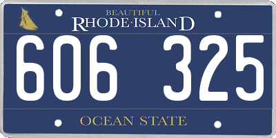 RI license plate 606325