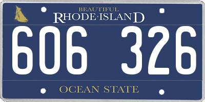 RI license plate 606326