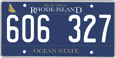 RI license plate 606327