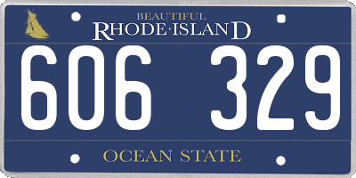 RI license plate 606329
