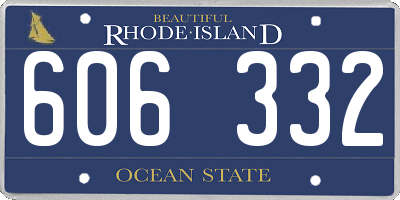 RI license plate 606332