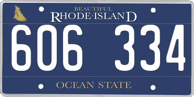 RI license plate 606334