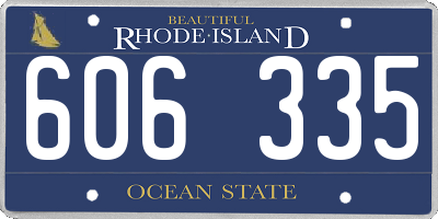 RI license plate 606335