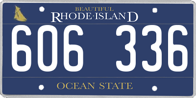RI license plate 606336