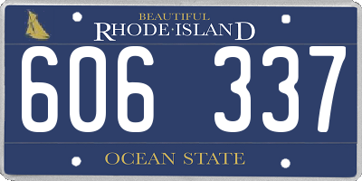 RI license plate 606337